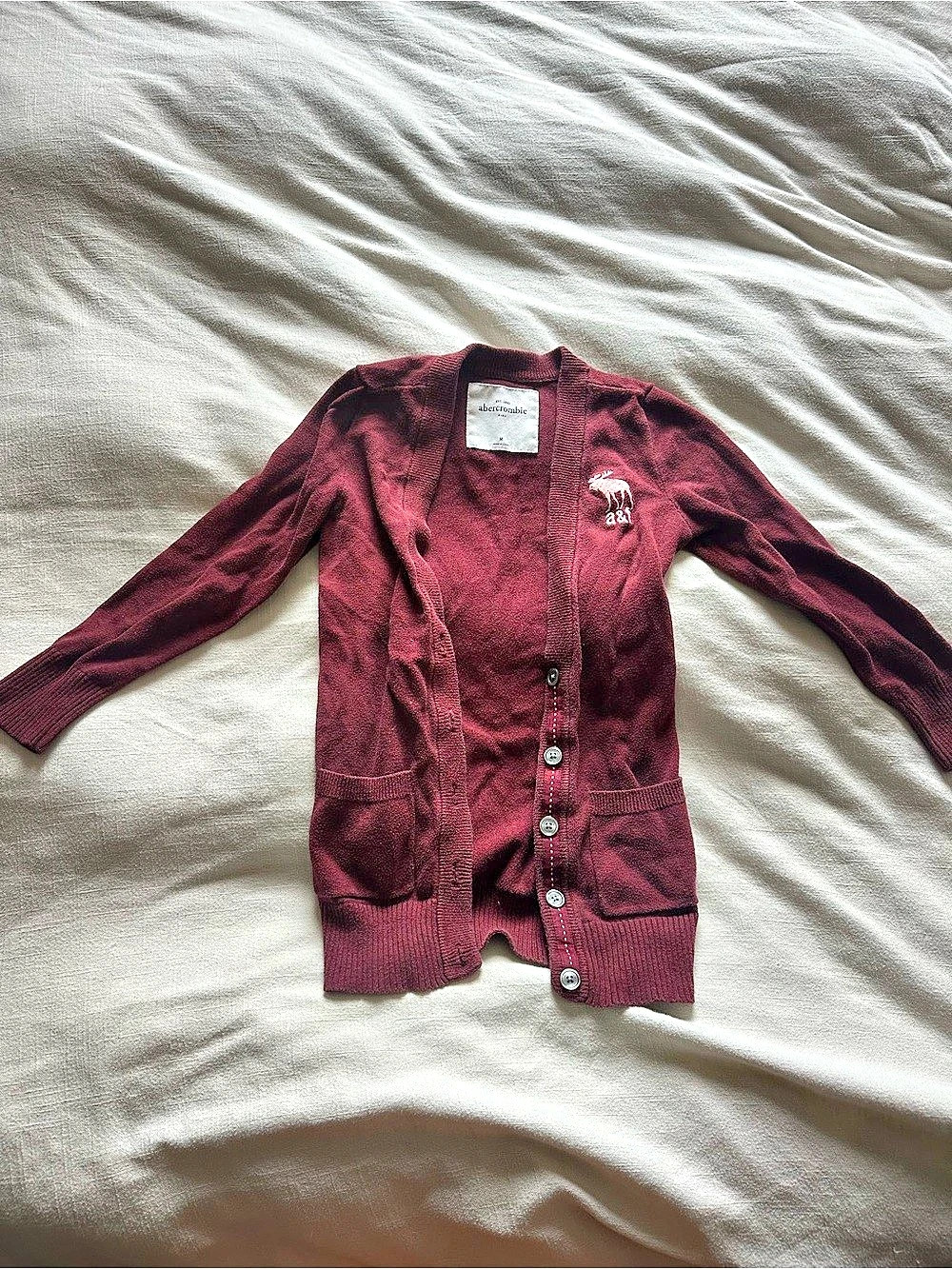 Abercrombie Kids Girls Cardigan in Burgundy Size Medium